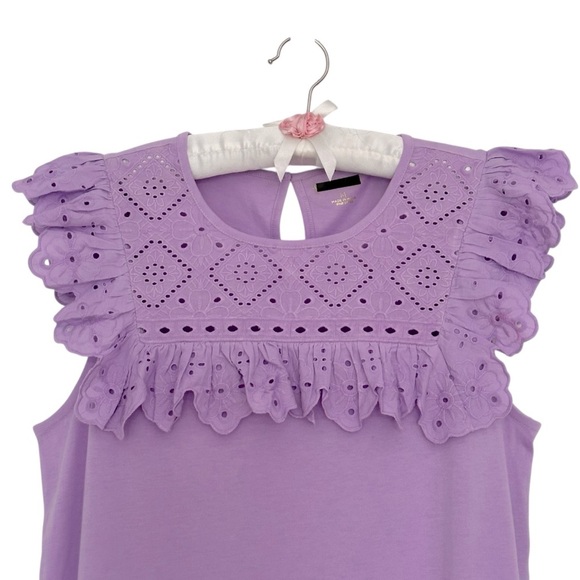 NEW LILLY PULITZER Bev Top  in Purple Iris Sleeveless Eyelet Detail Size Medium - Picture 6 of 9